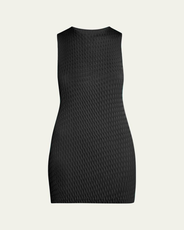 Sleek Pleats Short Dress
